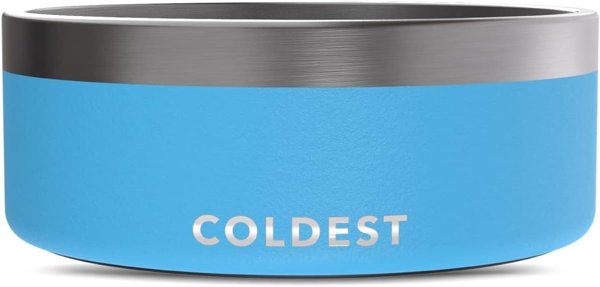Coldest Dog Bowl - Anti Rust Metal, Non Slip, 3 Layers Insulated Stainless Steel Dog Bowls - Spill