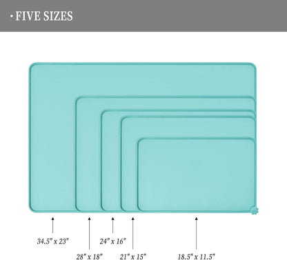 Waterproof Pet Feeding Mat with High Raised Edges, Heavier and Thicker Placemats for Cat Dog Water