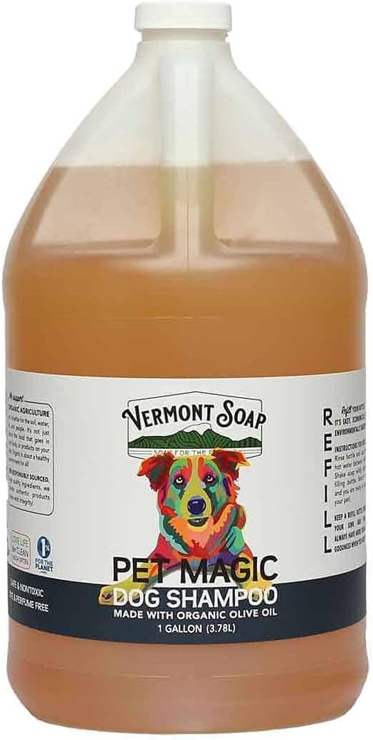 Vermont Soap Organics Pet Shampoo - Organic & Natural Olive Oil, Coconut & Aloe Vera Dog Shampoo