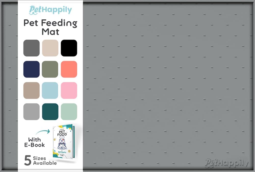 Dog Food Mat - 24x15 Raised Edges Dogs Mat for Food and Water Prevent Spill, Waterproof Cat Food