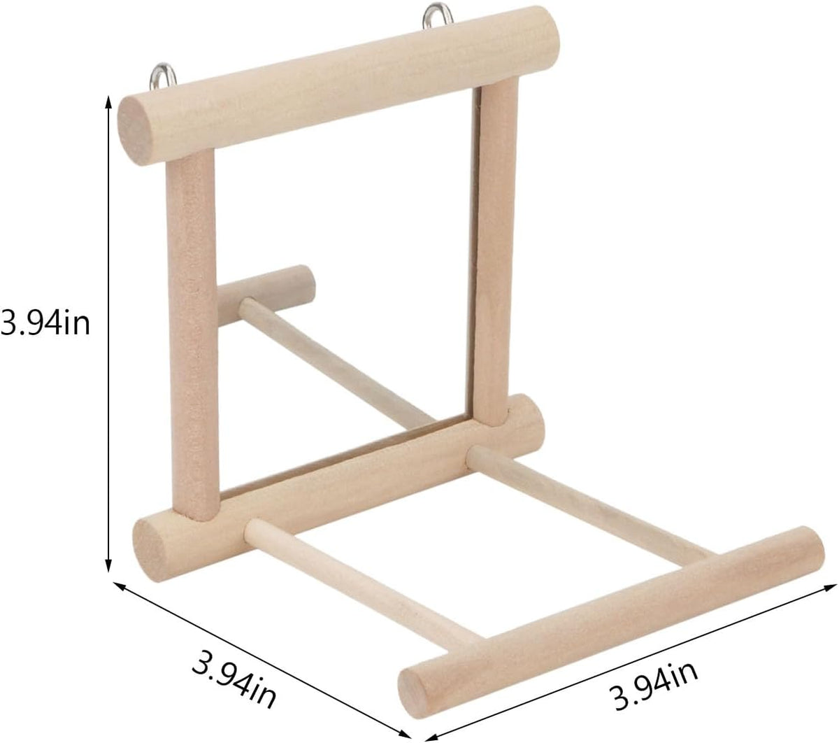 Hypeety Bird Parrot Mirror Toy Swing Hanging with Perch for Parrot Parakeet Budgies Cockatiel