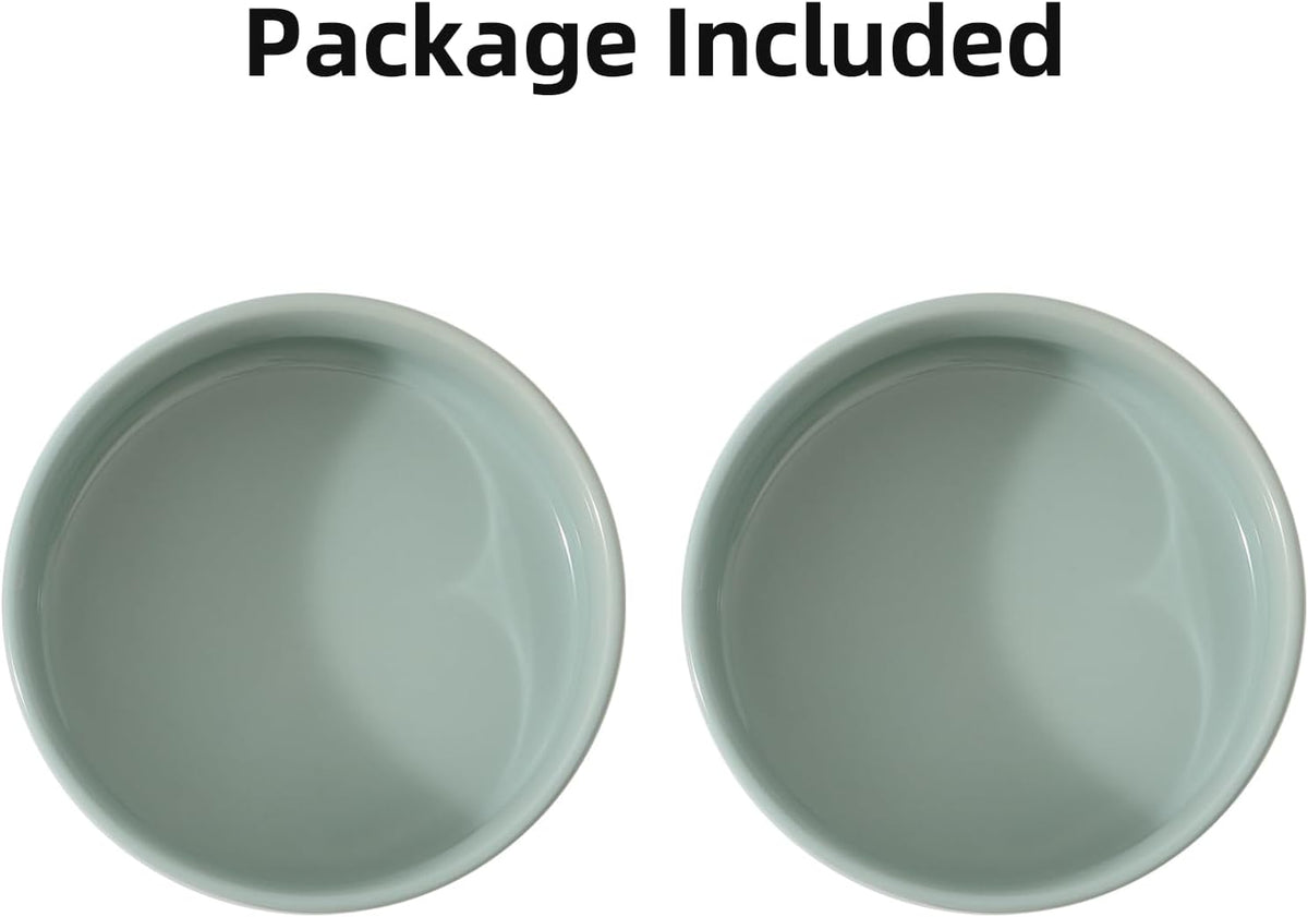 Ceramic Set of 2 Dog Bowls, Food and Water Bowls for Dogs, Puppy, 2pcs Dog Dishes, Pet