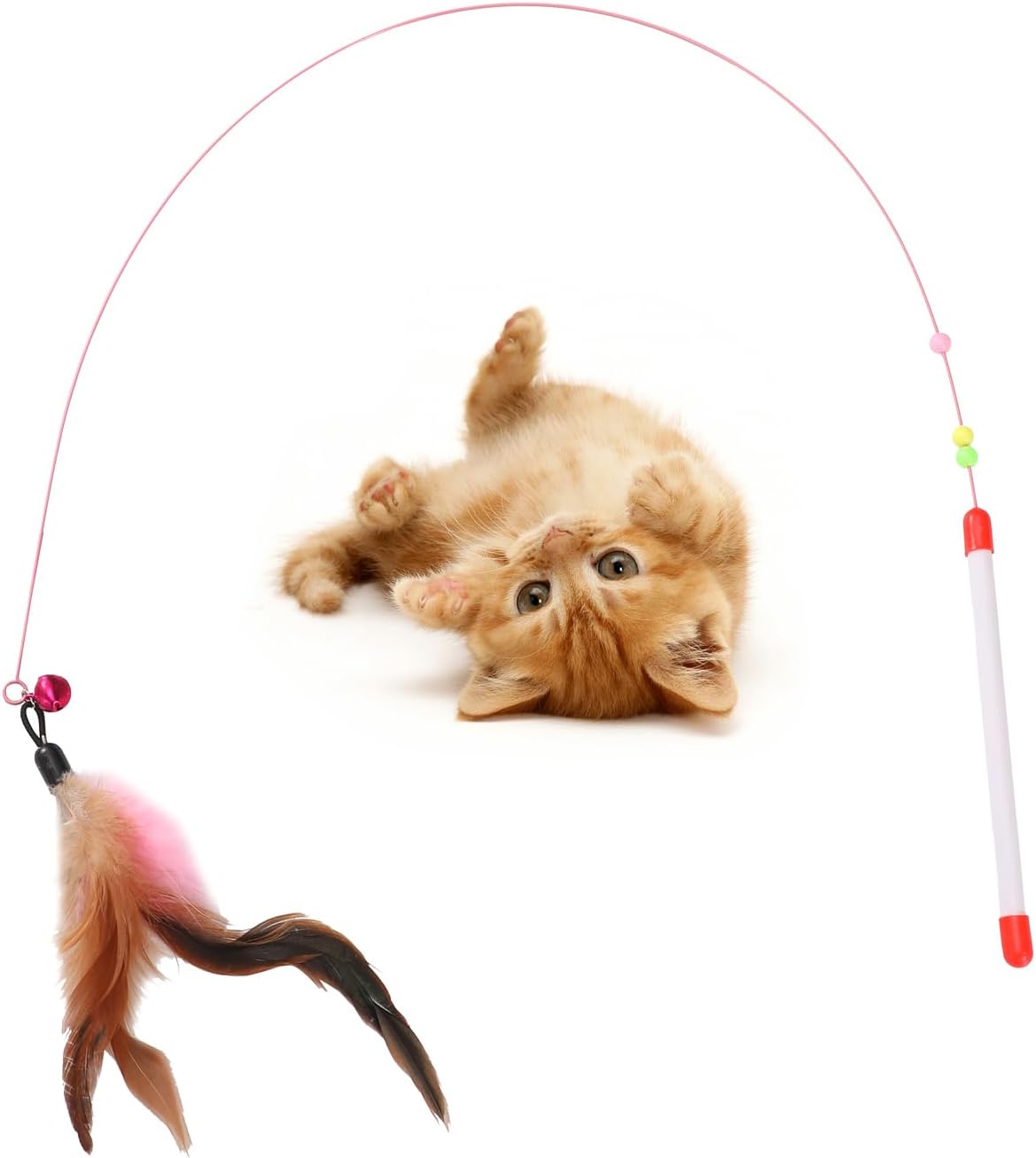 LUCKITTY Cat Tunnels Tube Toy with Plush Ball & Cat Wand Feather Toys-Portable Tattaff Waterproof