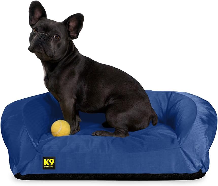K9 Ballistics Tough Bolster Orthopedic Sofa Dog Bed with Removable Washable Cover - Durable, Water