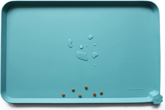 Hoki Found L Silicone Pet Food Mats Tray - Non Slip Pet Dog Cat Bowl Mats Placemat - Dog Pet Cat