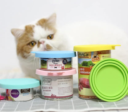 Pet Food Can Covers-Comtim 3 Pack Silicone Can Lids Caps for Dog Cat Wet Food,Universal Size Fit