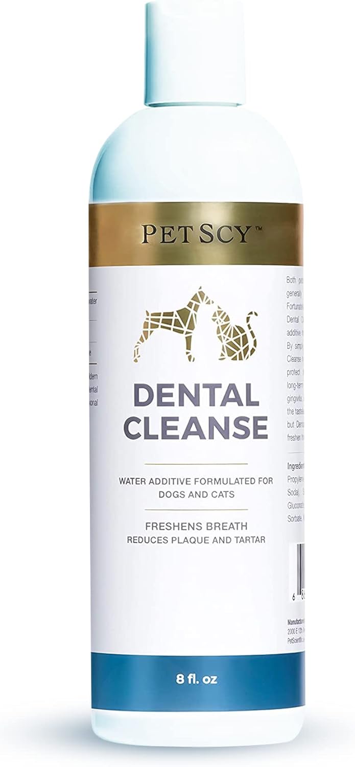 Petscy - Dental Cleanse, All-Natural Cat & Dog Tartar Remover for Teeth, Cat & Dog Water Additive