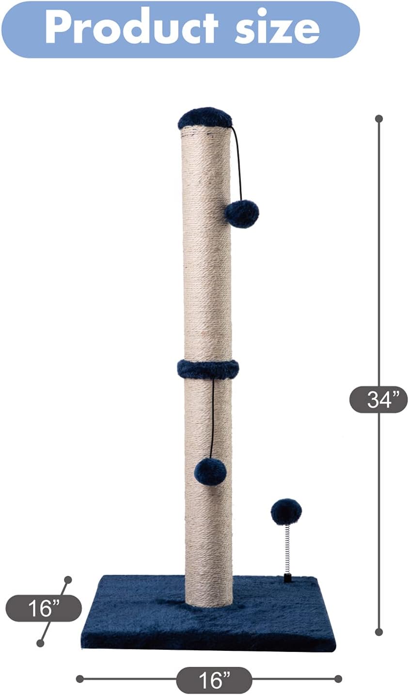 MECOOL 34“ Tall Cat Scratching Post Premium Basics Kitten Scratcher Sisal Scratch Posts Trees with