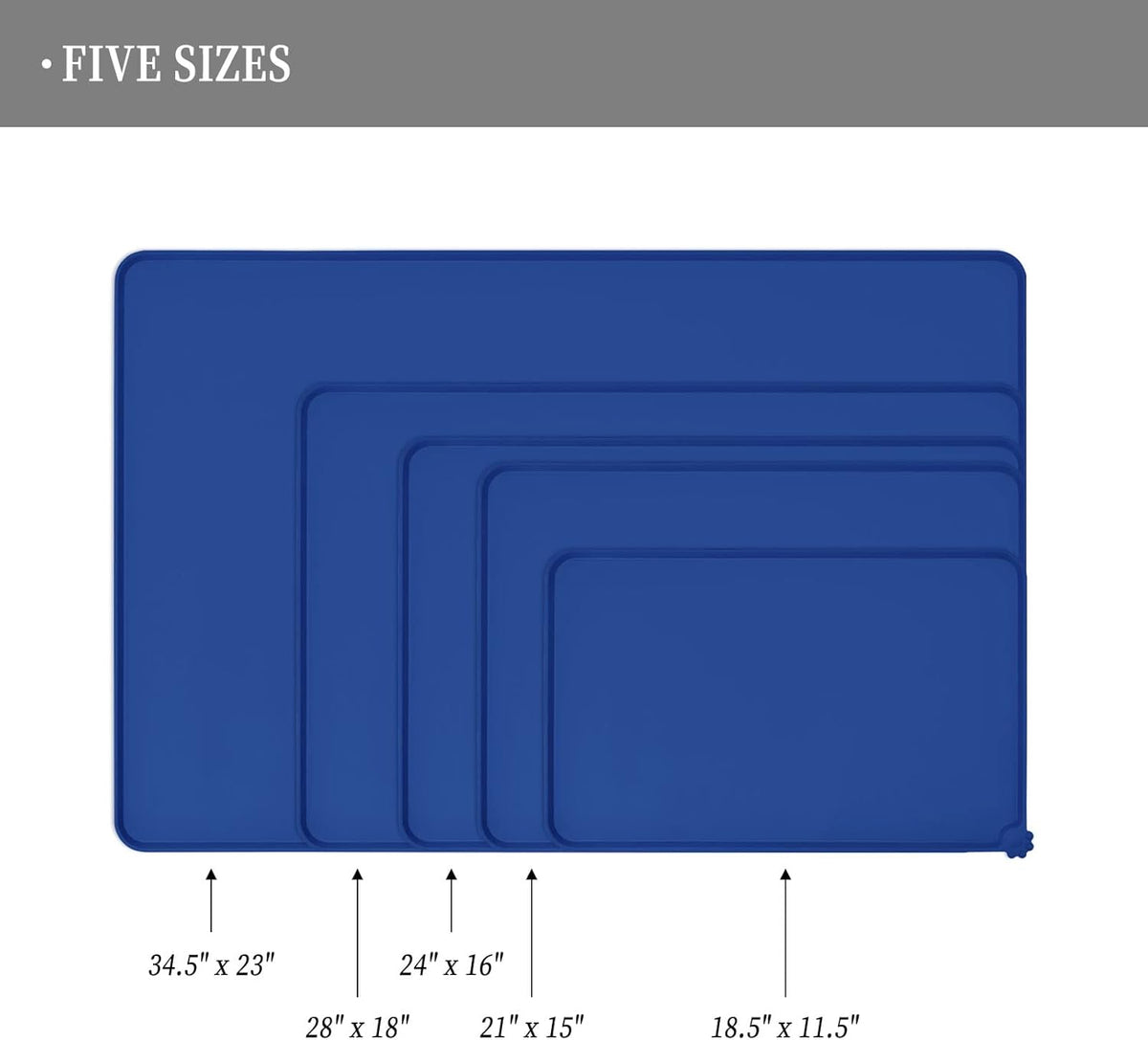 Waterproof Pet Feeding Mat with High Raised Edges, Heavier and Thicker Placemats for Cat Dog Water