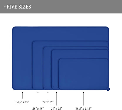 Waterproof Pet Feeding Mat with High Raised Edges, Heavier and Thicker Placemats for Cat Dog Water