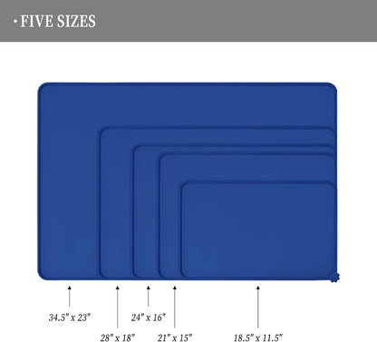 Waterproof Pet Feeding Mat with High Raised Edges, Heavier and Thicker Placemats for Cat Dog Water