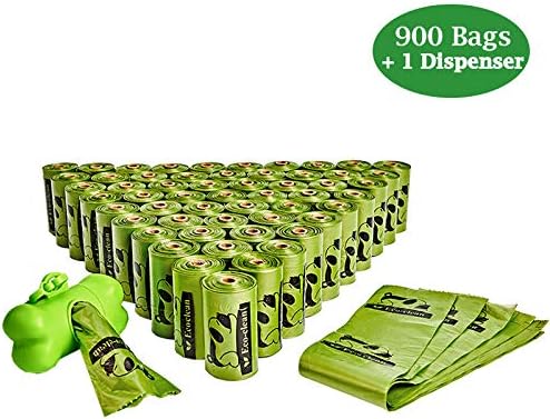 Dog Poop Bags, 60 Rolls / 900 Count Dog Waste Bags with Dispenser and Leash Clip, Unscented, Extra