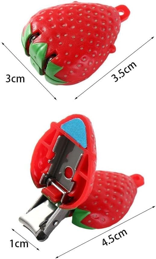 Red Finger Nail Clippers, Mini Foldable Animal Fruits Nail Clipper, Stainless Steel Travel Cartoon