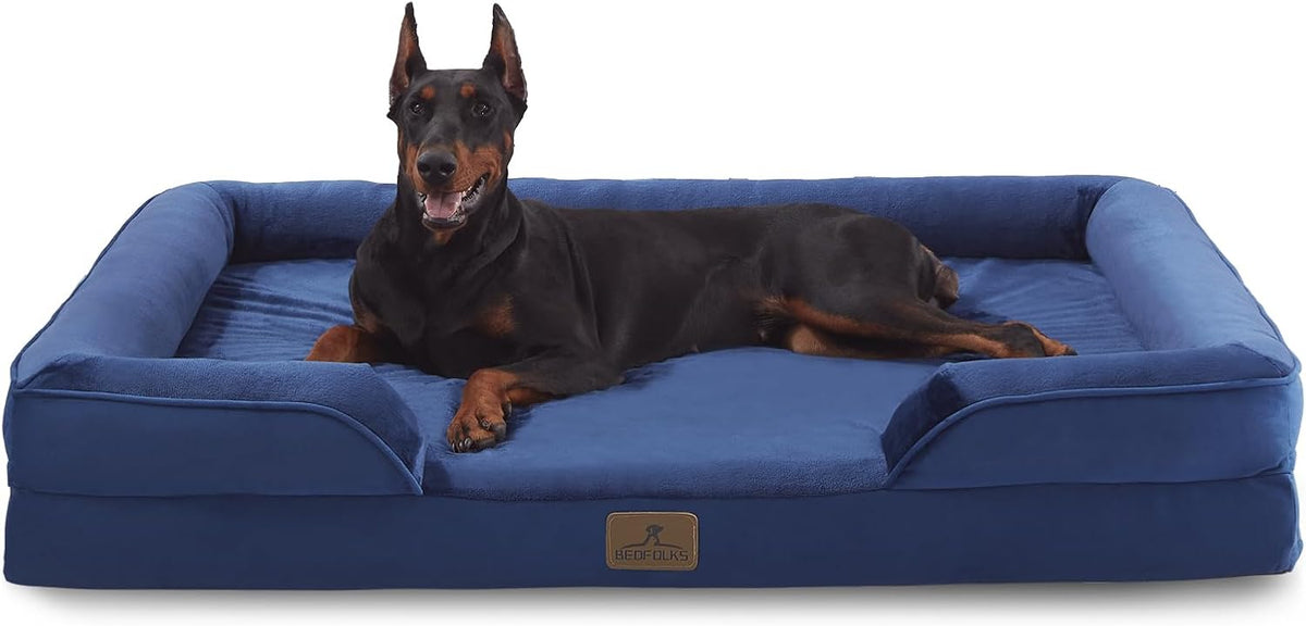 Bedfolks Orthopedic Dog Bed XXL, Waterproof Dog Sofa Bed for Giant Dogs, Egg Foam Pet Couch Bed