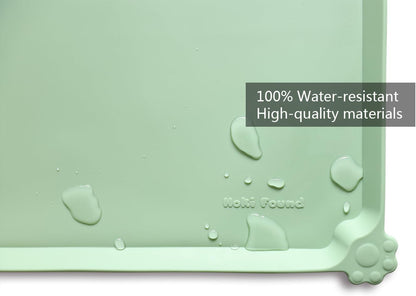 Hoki Found Silicone Non Slip Pet Food Mats - Bowl Placemat for Dogs Cats - Waterproof for Carpet