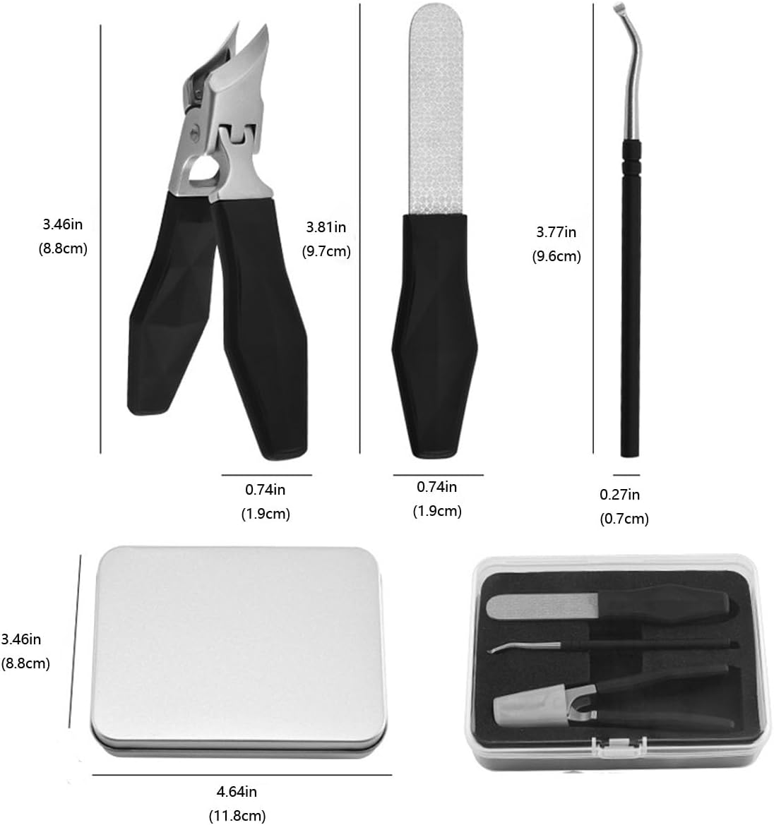 Angled Nail Clippers Black Eagle Beak Oblique Slanted Curved Thick Professional Nail Clippers for
