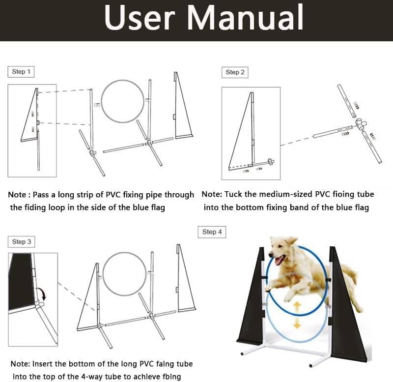 Dog Agility Training Equipment,Course Backyard Set Training Equipment for Dogs Pet Outdoor Game