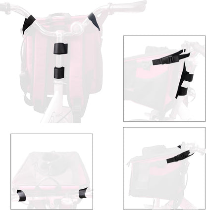 Pet Carrier Bicycle Basket Bag Pet Carrier/Booster Backpack for Dogs and Cats with Big Side