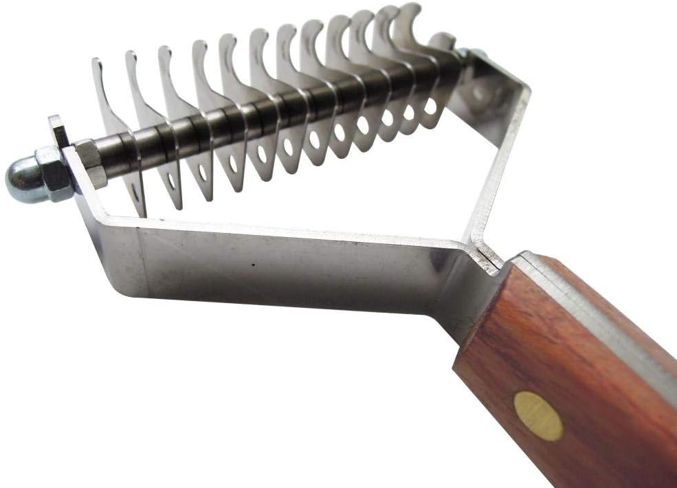 Mars Coat King Double Wide Dematting Undercoat Grooming Rake Stripper Tool for Dogs and Cats