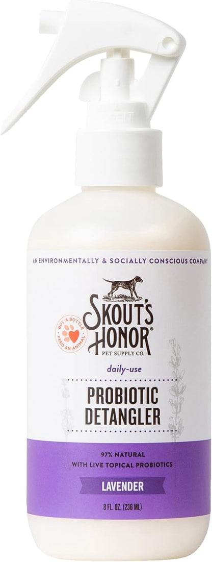 Skout's Honor Pet Detangler Spray - Hydrating & Conditioning with Avocado Oil & Probiotics, 97%
