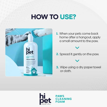 Hi Pet Dog Paw Cleaner Foam with Built-in Paw Scrubber Brush, Paw Cleaner for Dogs and Cats, Cat