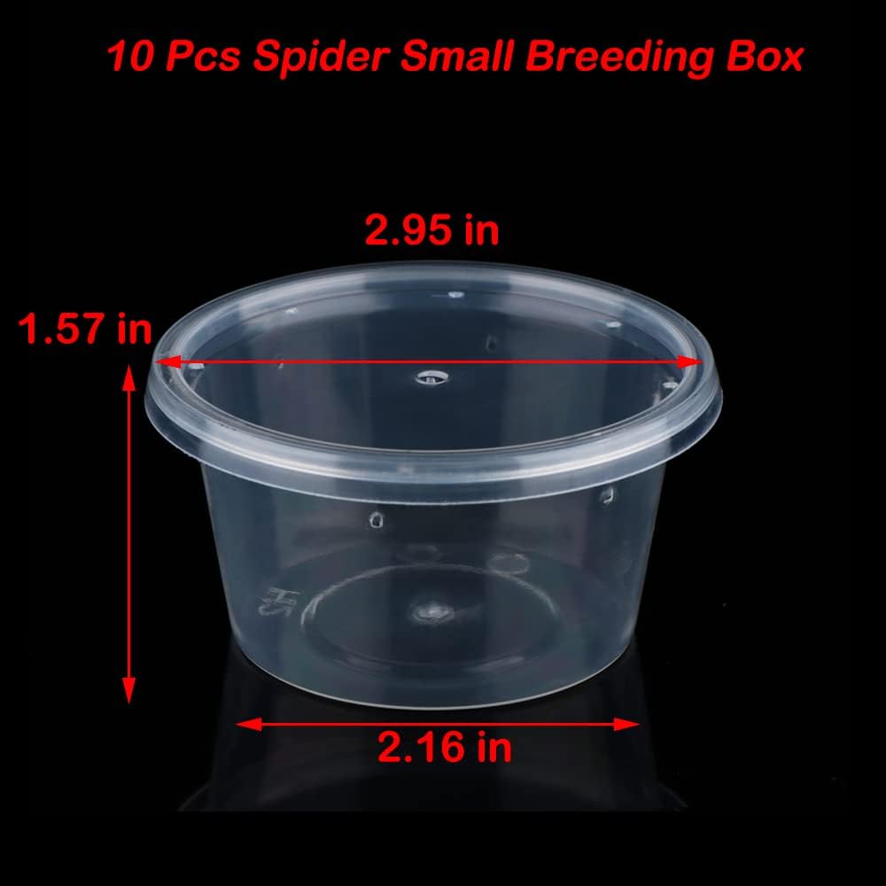 10 Pcs Spider Terrariums Breeding Box Small Round Hatching Container Acrylic Feeding Box for Spider