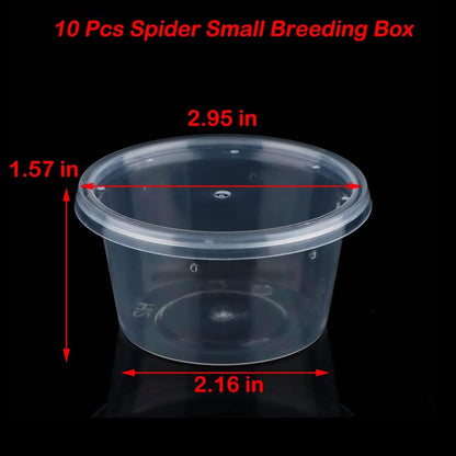 10 Pcs Spider Terrariums Breeding Box Small Round Hatching Container Acrylic Feeding Box for Spider