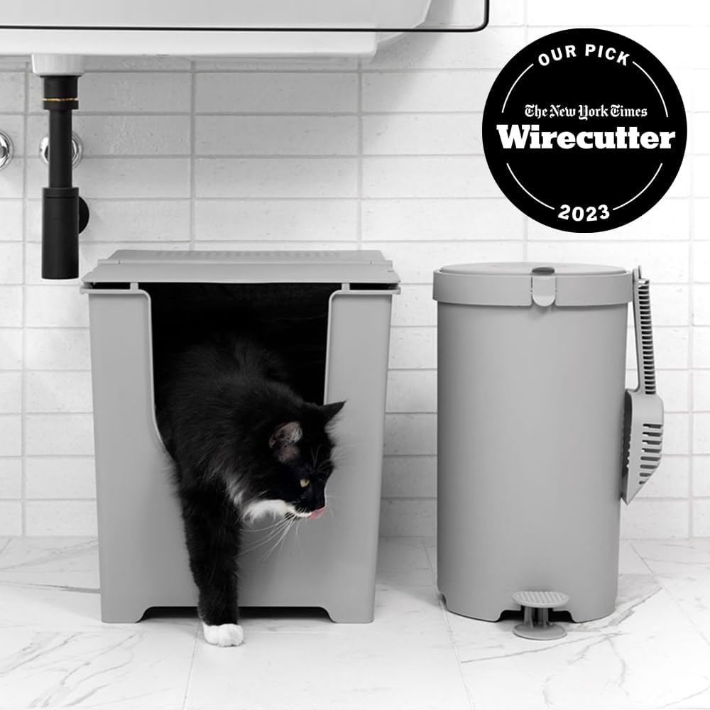 Modkat® Flip Litter Box, Front-Entry, Full Height Seamless Base, Reusable Litter Liner, Sifting