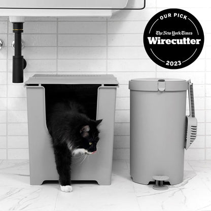 Modkat® Flip Litter Box, Front-Entry, Full Height Seamless Base, Reusable Litter Liner, Sifting