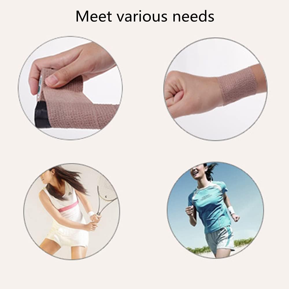 6 Pack 3" x 5 Yards Self Adhesive Bandage Wrap Breathable Cohesive Vet Wrap for Pets, Elastic