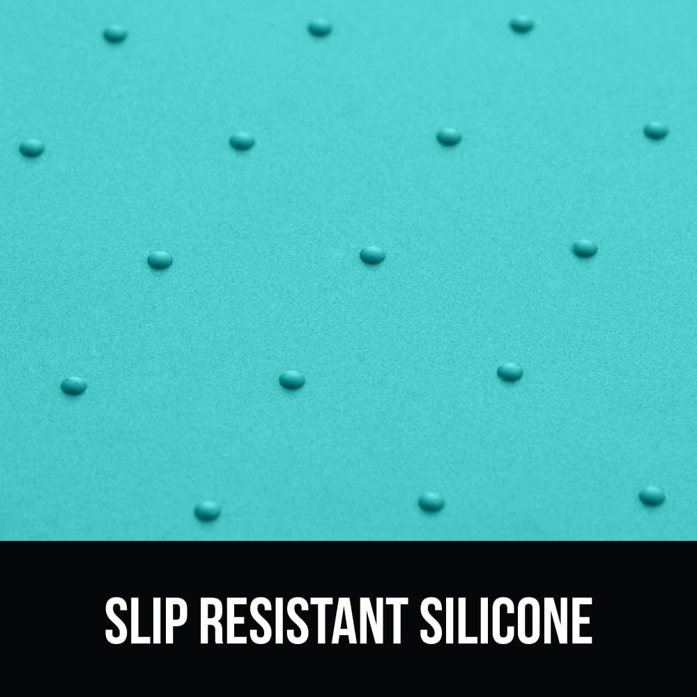 GORILLA GRIP 100% Waterproof Raised Edge BPA Free Silicone Pet Feeding Mat, Dog Cat Food Mats