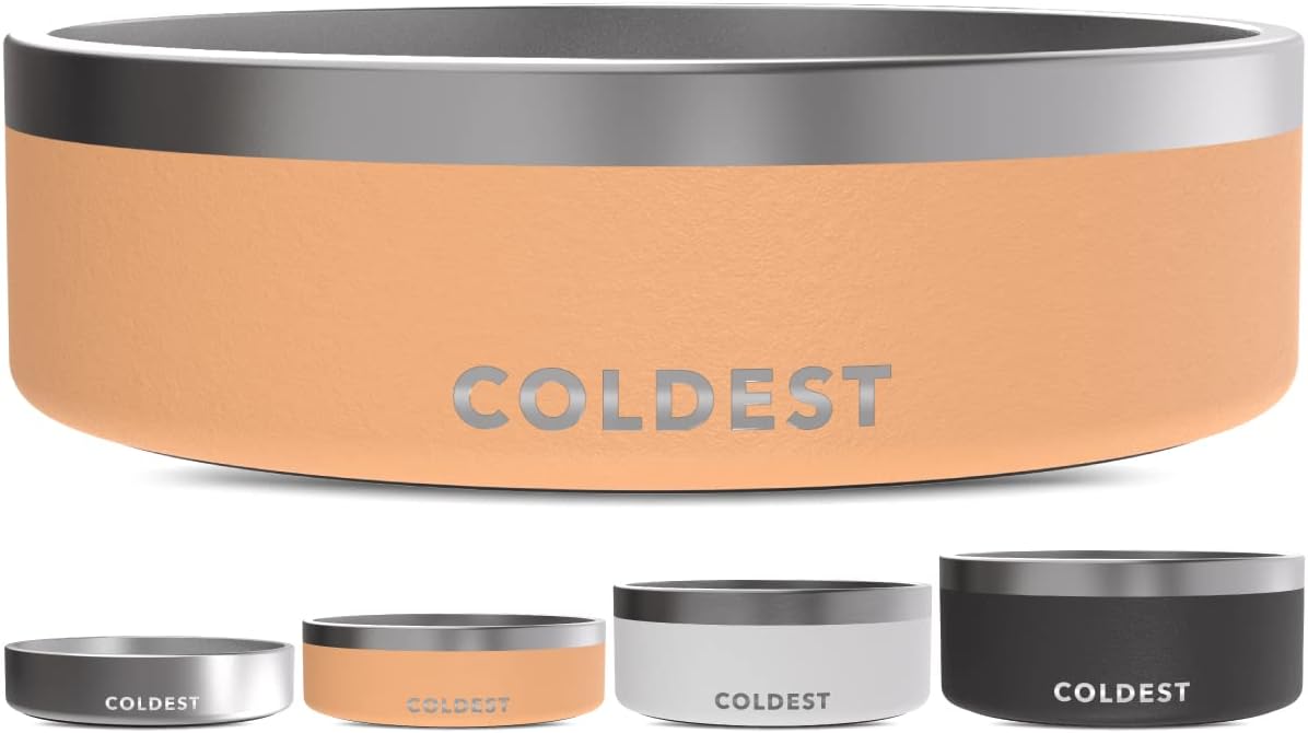 Coldest Dog Bowl - Anti Rust Metal, Non Slip, 3 Layers Insulated Stainless Steel Dog Bowls - Spill