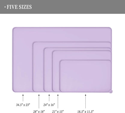 Waterproof Pet Feeding Mat with High Raised Edges, Heavier and Thicker Placemats for Cat Dog Water