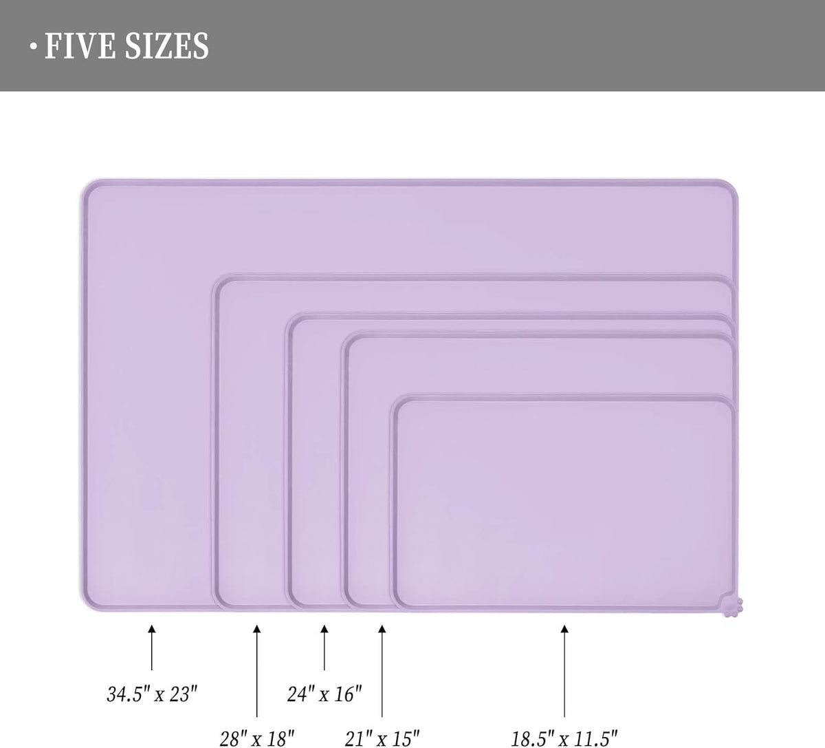 Waterproof Pet Feeding Mat with High Raised Edges, Heavier and Thicker Placemats for Cat Dog Water