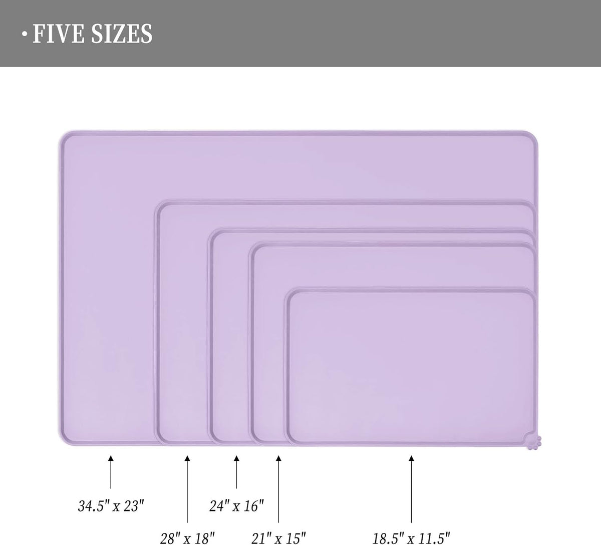 Waterproof Pet Feeding Mat with High Raised Edges, Heavier and Thicker Placemats for Cat Dog Water