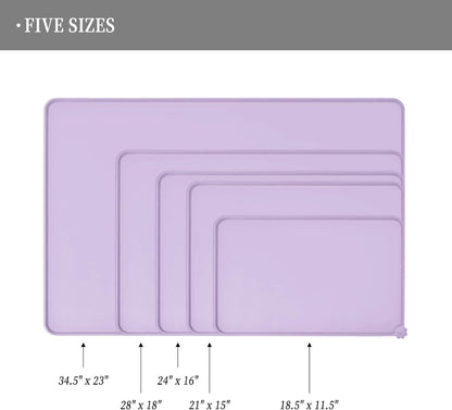 Waterproof Pet Feeding Mat with High Raised Edges, Heavier and Thicker Placemats for Cat Dog Water