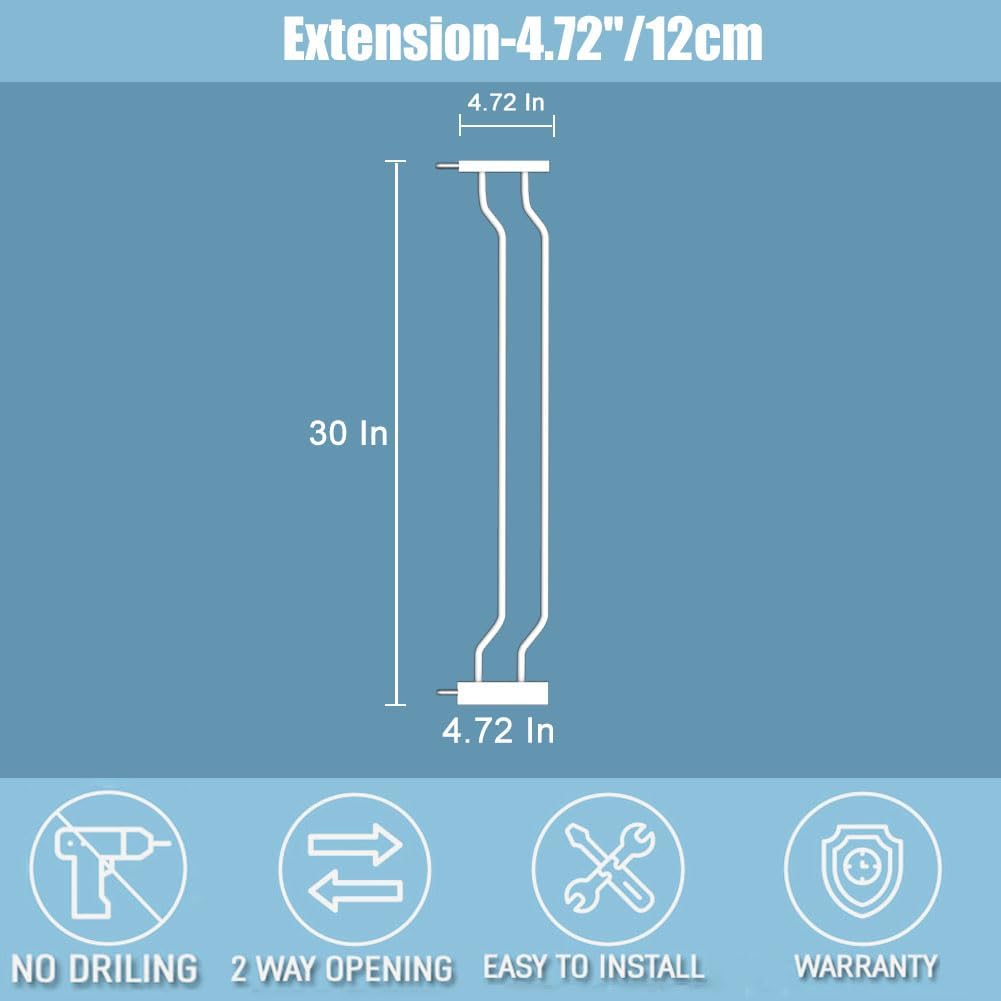 Extra Wide Baby Gate 4.72in Extensions Walk Through Baby Gate Pressure Mount Auto Close Child