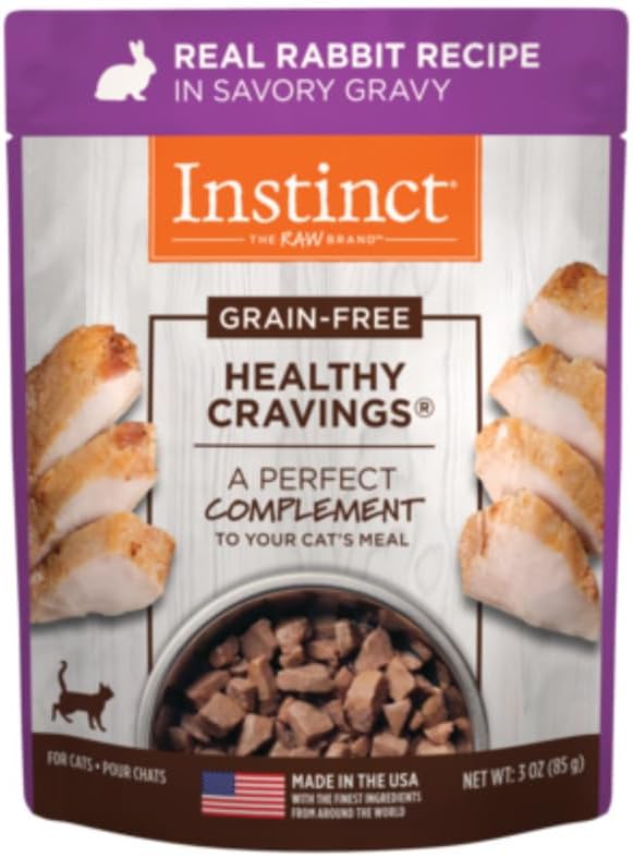 Instinct Healthy Cravings Natural Wet Cat Food Topper, Grain Free Recipe - Real Rabbit, 3 oz.