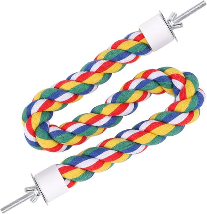 Bird Rope Perch, Colorful Parrot Cotton Rope Bird Perch Stand Climbing Toys Pet Parrot Chewing Toy