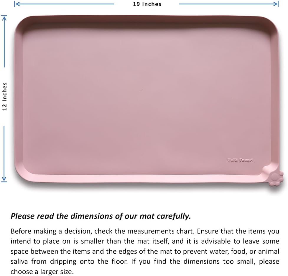 Hoki Found Silicone Pet Food Tray - High-Lips Dog Cat Bowl Mats - Waterproof Dog Cat Food Mats