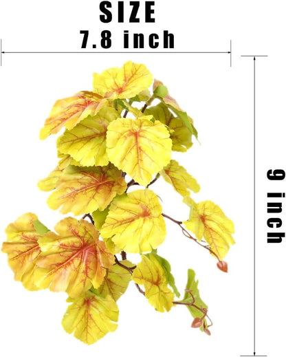 Reptile Plants for Terrarium, Amphibian Habitat Decor Artificial Hanging Plants with Suction Cup