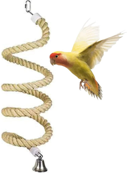 Bird Spiral Rope Perch, Bird Hemp Rope Swing Perch, Bird Cage Stand Pole Accessories, Bird Standing