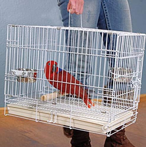 Large Portable Durable Metal Travel or Veterinary Easy Collapsable Parrot Bird Carrier Beaks Proof