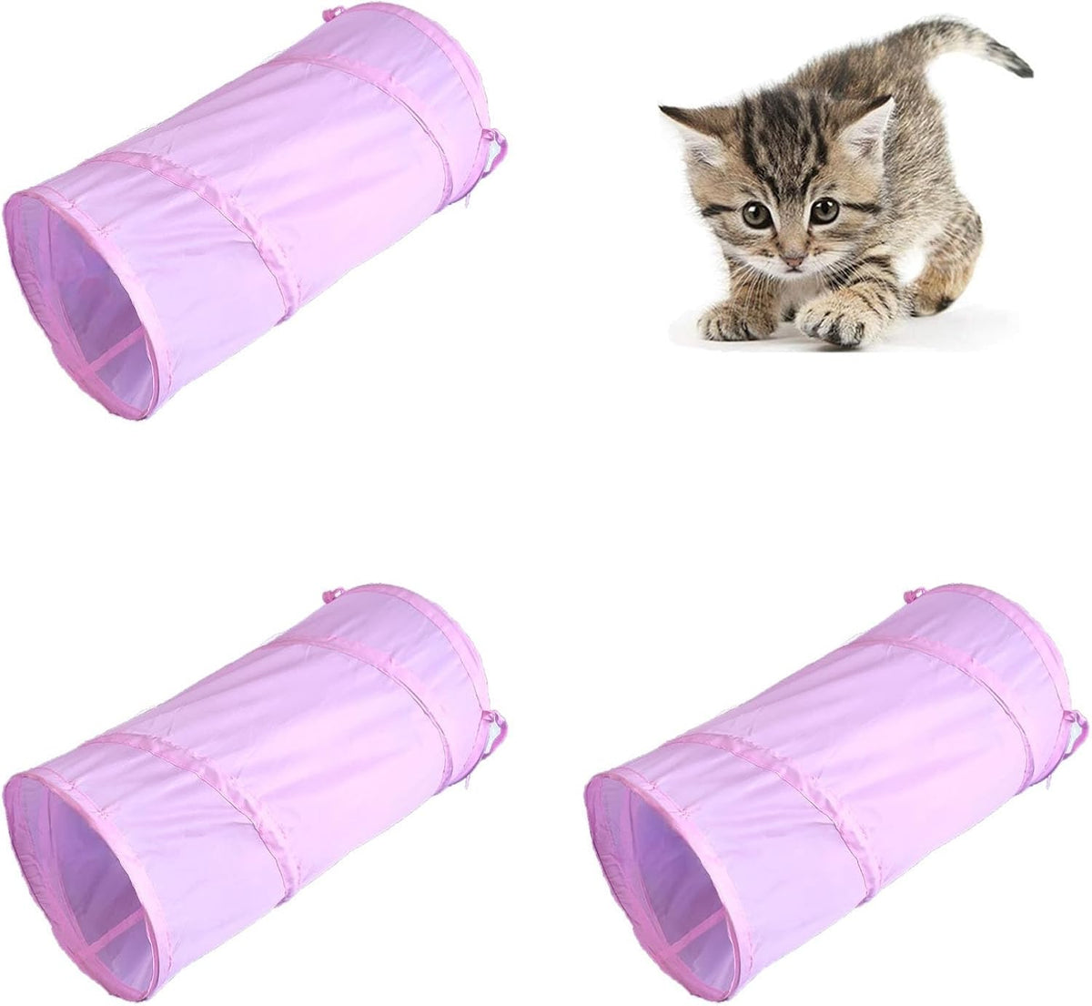 iCAGY Foldable Spiral Cat Tunnel - Indoor Toy for Small Cats, Kittens, and Rabbits - Tube for