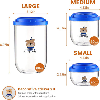 3PCS Dog Food Storage Container Set – Airtight Dog Food Container, Transparent Pet Food Storage