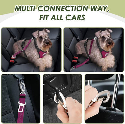 Lukovee Dog Seat Belt for Car, Adjustable Dog Car Harness for Large Medium Small Dogs, Soft Padded