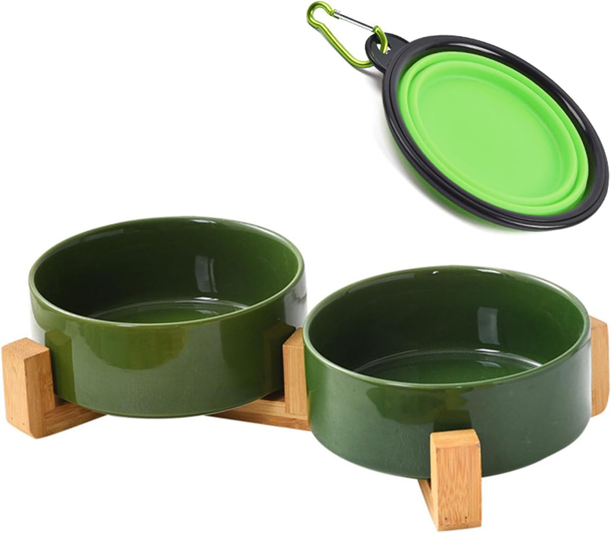 Petygooing Ceramic Dog Cat Bowl Set with Stand, Pet Food and Water Dishes,Medium Pet Bowl Anti
