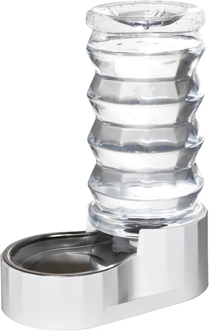RIZZARI Large Gravity Water Dispenser: 8L Automatic Dog Water Feeder with Stainless Steel Bowl for