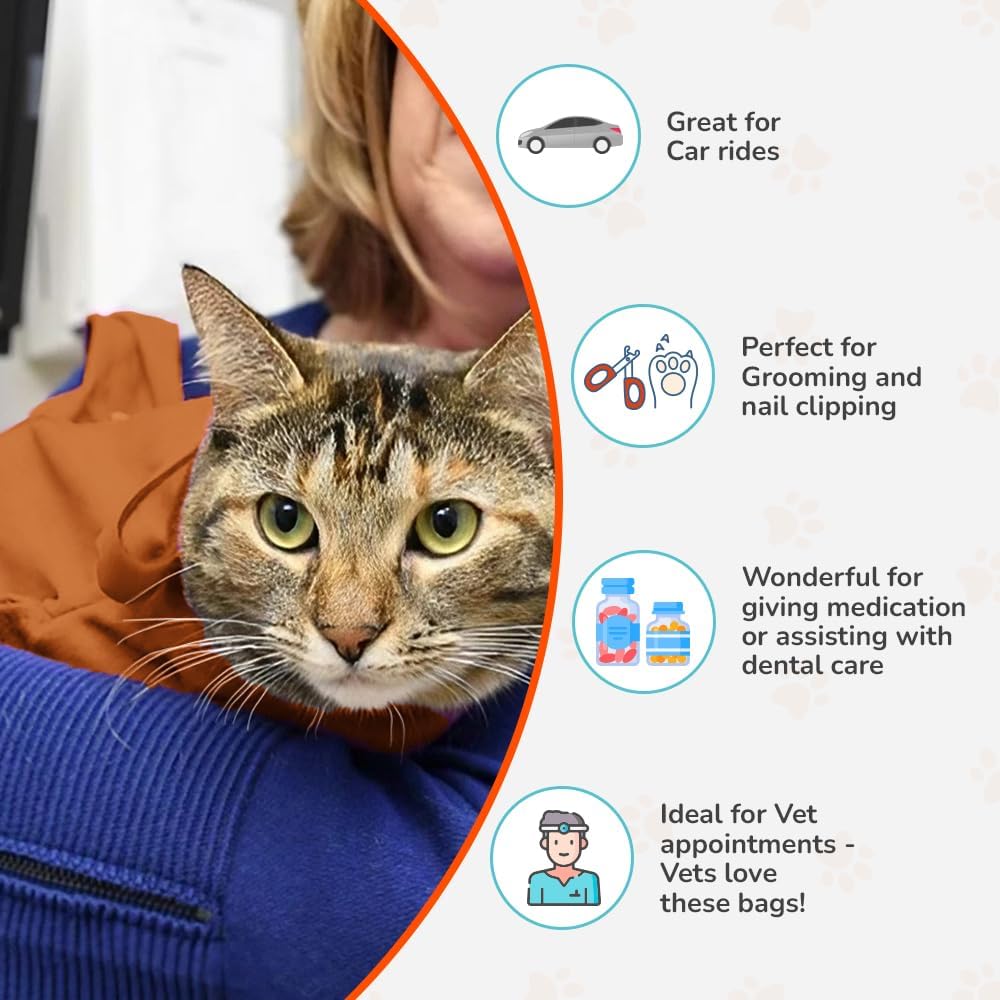 Cozy Comfort Carrier - Large Caramel Pet Carrier for Cat and Cat Restraint for Medication