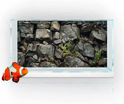 30X18IN Stone Aquarium Background, Rock Fish Tank Background, Natural Rocky Glass Terrarium